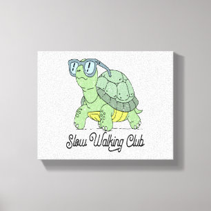 Langlaufen Club Niedlich Funny Turtle Leinwanddruck