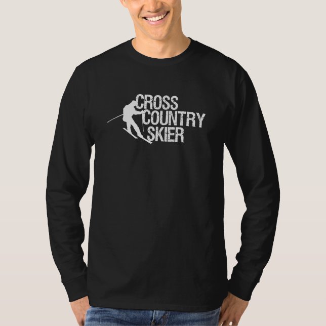 Langläufer Cool Wintersportschnee T-Shirt Herren (Vorderseite)