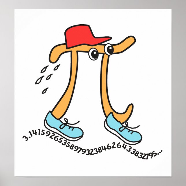 Langläufer-Pi-Symbol © Funny Pi Typ Poster (Vorne)
