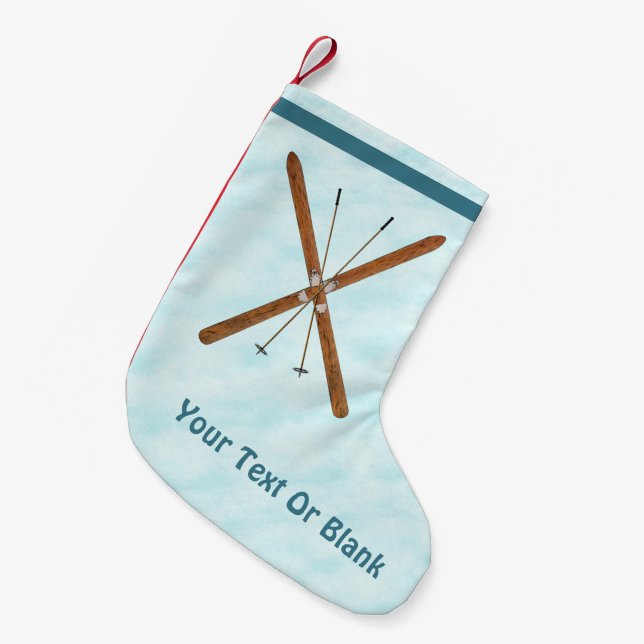 Langlaufski im Schnee Kleiner Weihnachtsstrumpf (Vorderansicht (hängend))