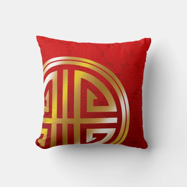 Langlebigkeit-Symbol für orientalische Ziergegenst Kissen (Vorderseite)