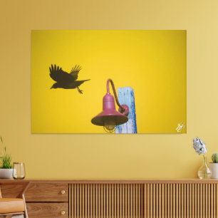 Langley Crow auf der Light Post Series #4 Leinwanddruck