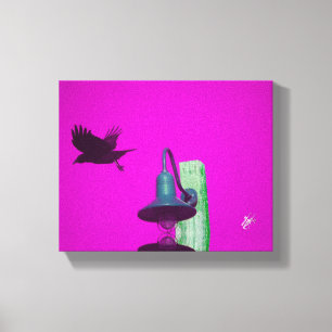 Langley Crow Light Post Magenta Mint Kunst Leinwanddruck