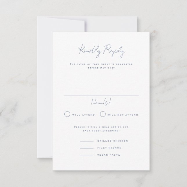 Langley Portrait Wedding Carte RSVP (Devant)