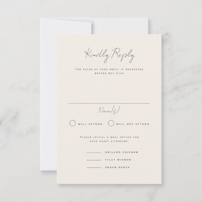 Langley Portrait Wedding Carte RSVP (Devant)