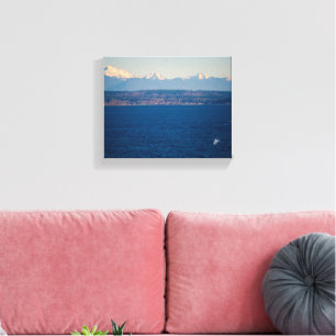 Langley Waterfront Blue Water Boat Fotografie Leinwanddruck
