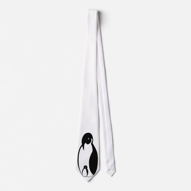 Länglicher Pinguin und Küken Krawatte (Vorderseite)