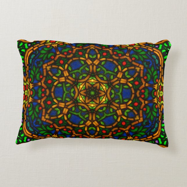 Längliches Kissen Tiffglow Mandala-1 (Rückseite)