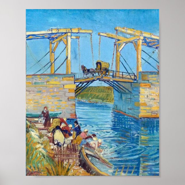 Langlois Bridge at Arles (1888) Van Gogh Fine Art Poster (Vorne)