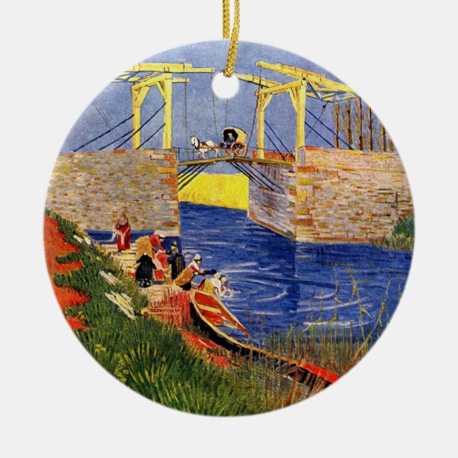Langlois Bridge bei Arles von Vincent van Gogh Keramik Ornament (Vorne)