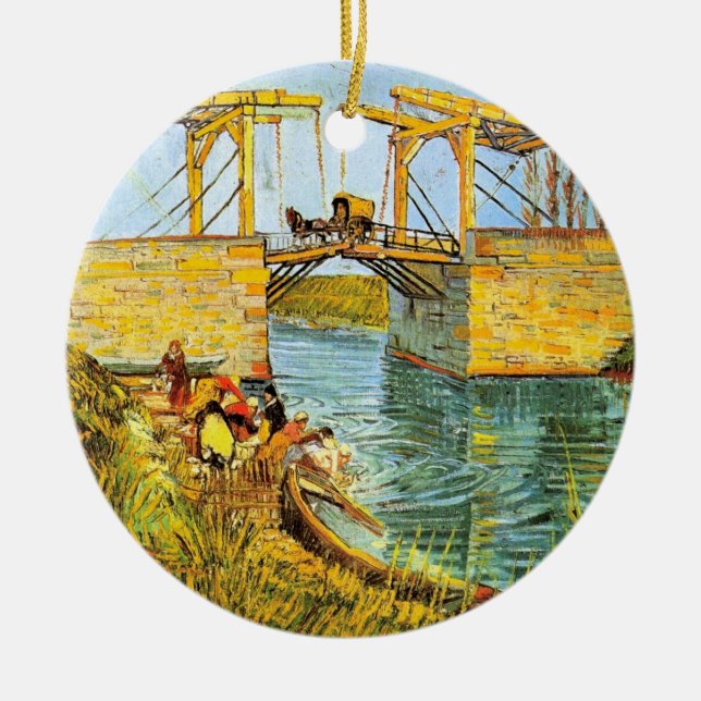 Langlois Bridge bei Arles von Vincent van Gogh Keramikornament (Vorne)