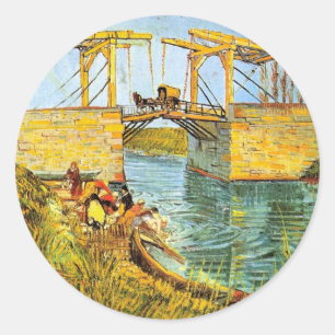 Langlois Bridge bei Arles von Vincent van Gogh Runder Aufkleber
