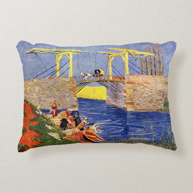 Langlois Bridge bei Arles von Vincent van Gogh Zierkissen (Vorderseite)