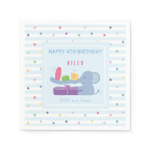 Langnasen-Elefanten & Geschenke Papier Servietten 
