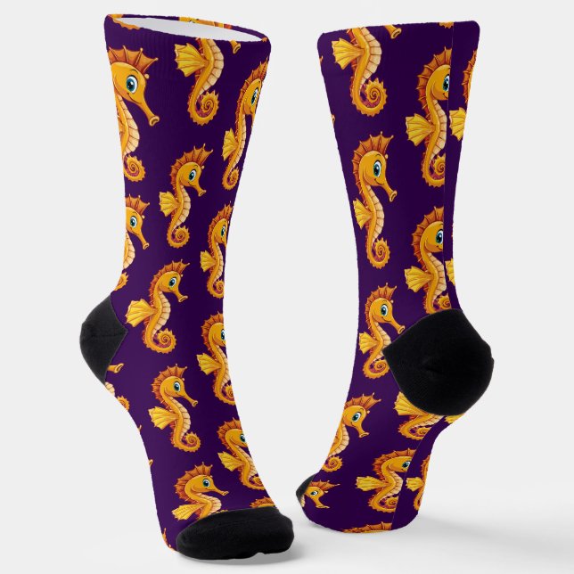 Langnasen-Seepferdchen Socken (Gewinkelt)