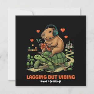 Langsam aber vibrierend lustige Capybara- und Schi Einladung