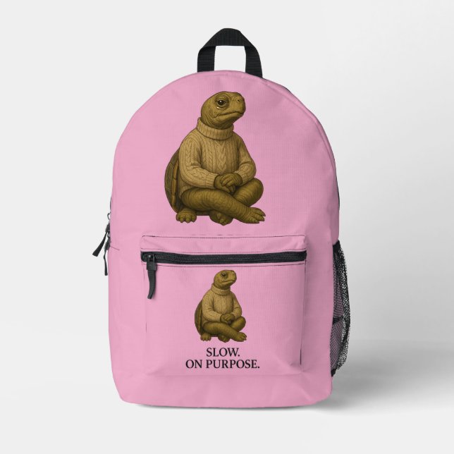 LANGSAM. BEDRUCKTER RUCKSACK (Vorderseite)