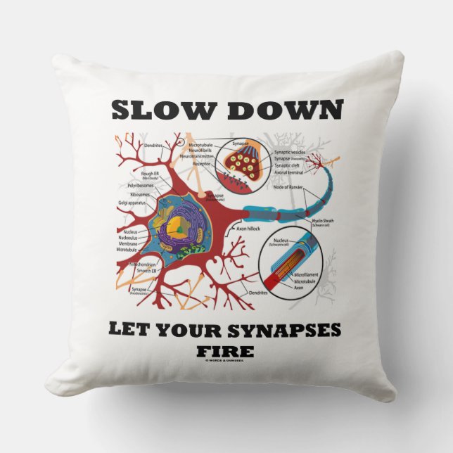 Langsam Lass deine Synapse Feuerneuron/Synapse Kissen (Vorderseite)