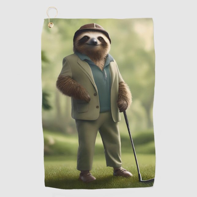 "Langsam und beständig: Ein Schlitten ist zum Golf Golfhandtuch (Vorderseite)