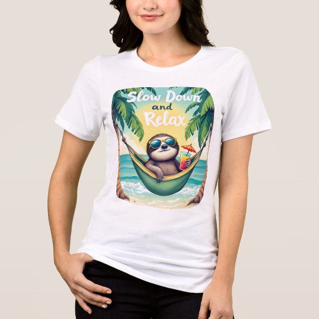 Langsam und entspannt Tri-Blend shirt (Vorderseite)