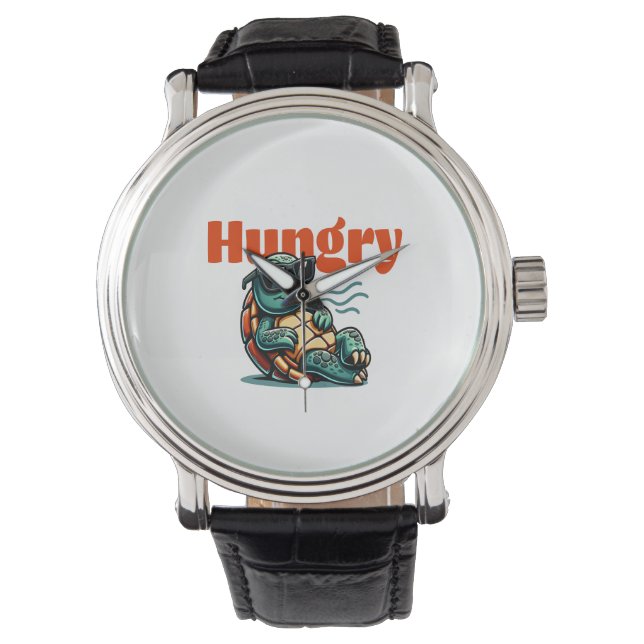 Langsam und hungrig - Coole Schildkröte Armbanduhr (Vorderseite)