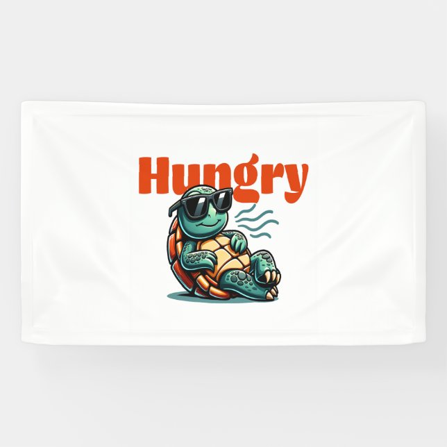 Langsam und hungrig - Coole Schildkröte Banner (Horizontal)