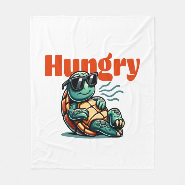 Langsam und hungrig - Coole Schildkröte Fleecedecke (Vorderseite)