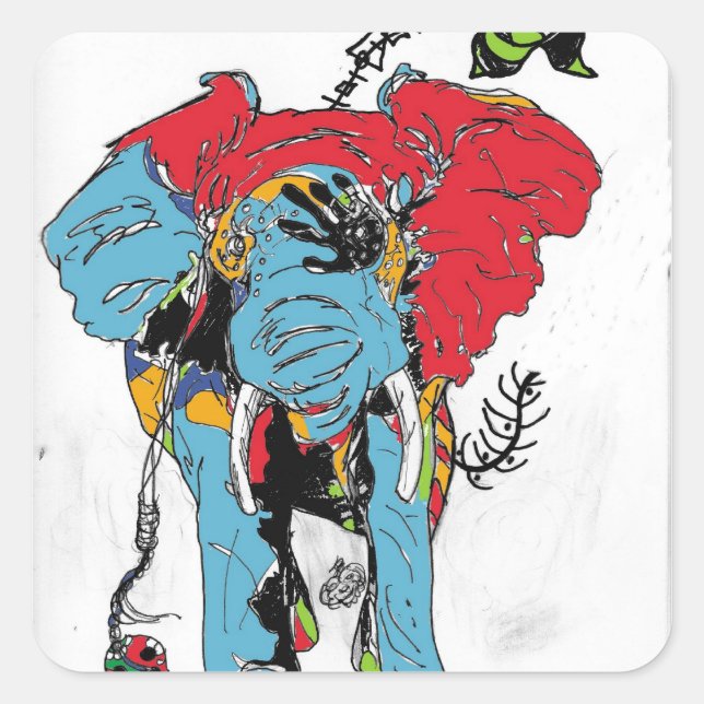 langsam wachsend quadratischer aufkleber (Vorderseite)