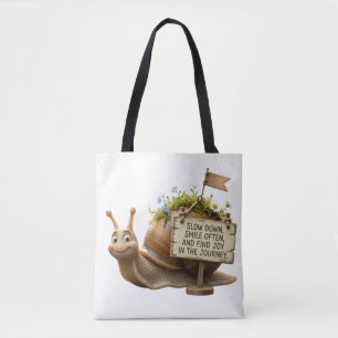 Langsam werden & Freude finden Schnecke Süße Trage Tasche