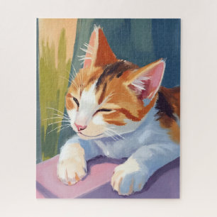 Langsame Blinzler   Katze Kätzchen Aquarell Hausti