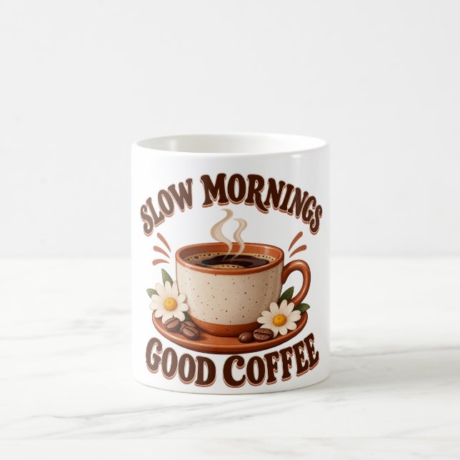 LANGSAME MORGAN GENIESSEN GUTEN KAFFEE KAFFEETASSE (Mittel)