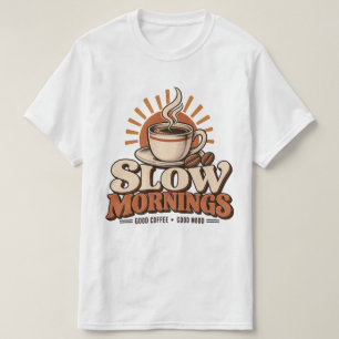 Langsame Morgen gute Kaffee Vintage-Kaffee-Liebhab T-Shirt