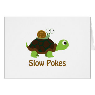 Langsame Pokes - Niedliche Schildkröte und Schneck