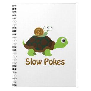 Langsame Pokes - Niedliche Schildkröte und Schneck Notizblock
