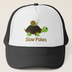 Langsame Pokes - Niedliche Schildkröte und Schneck Truckerkappe