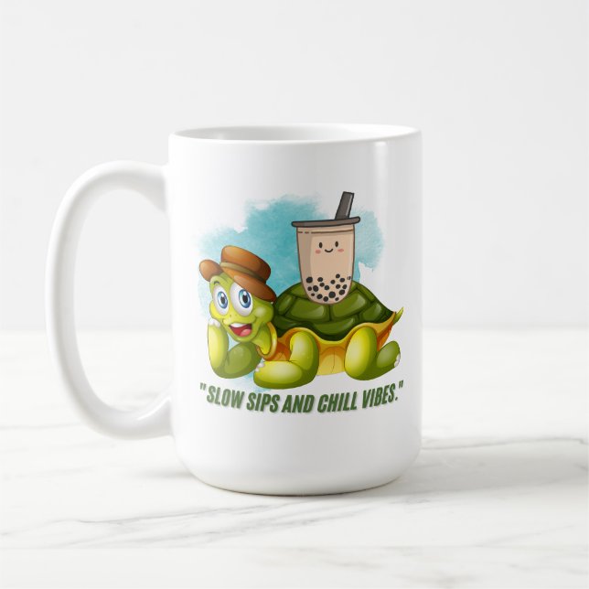 LANGSAME SIPPEN UND KINDERVIBEN KAFFEETASSE (Links)