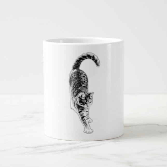Langsame Stretch Tabby Katze Tasse (Vorderseite)
