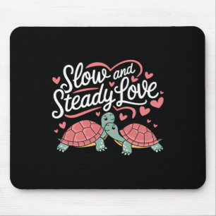 Langsame und stetige Liebe Süßes Pärchen Turteltau Mousepad