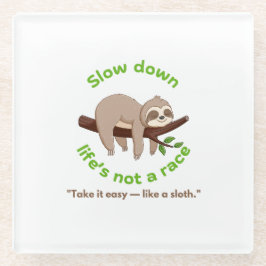 langsamer Abwärtstrend - flache Grafik Glasuntersetzer