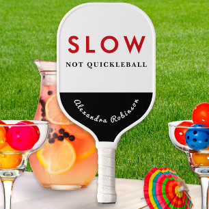 Langsamer Humor Lustige Bildunterschrift Retro Per Pickleball Schläger