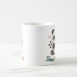 Langsamer Morgen-Panda-Becher | Süße gemütliche Ka Kaffeetasse