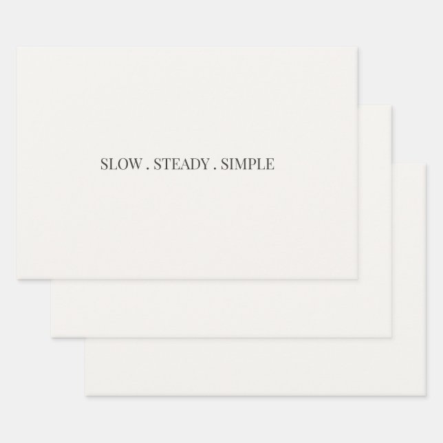 Langsames Einfaches Minimalistisches Geschenkpapie Geschenkpapier Set (Set)