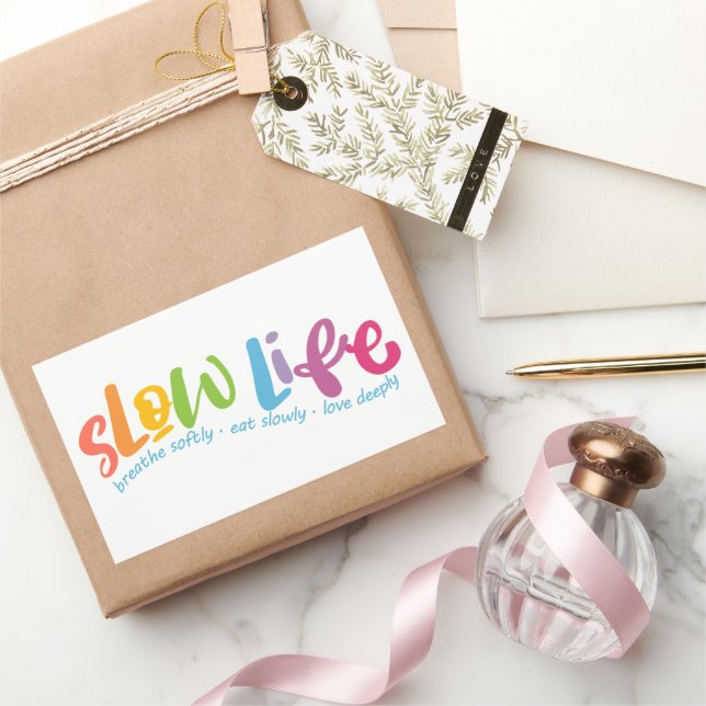 Langsames Leben Rechteckiger Aufkleber (Schenken)