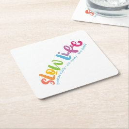 Langsames Leben Rechteckiger Pappuntersetzer