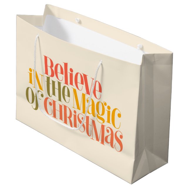 Langsames Lifestyle Design Große Geschenktüte (Vorderseite Schrägansicht)