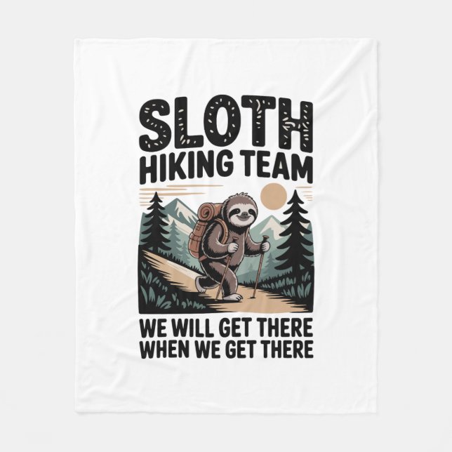 Langsames und stetes Sloth Wanderteam Fleecedecke (Vorderseite)