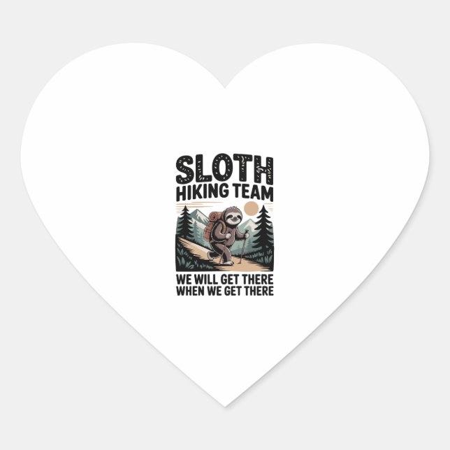 Langsames und stetes Sloth Wanderteam Herz-Aufkleber (Vorderseite)