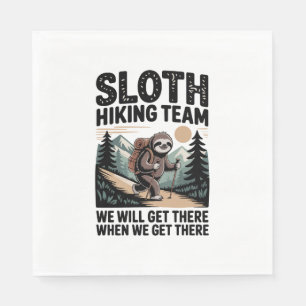 Langsames und stetes Sloth Wanderteam Serviette