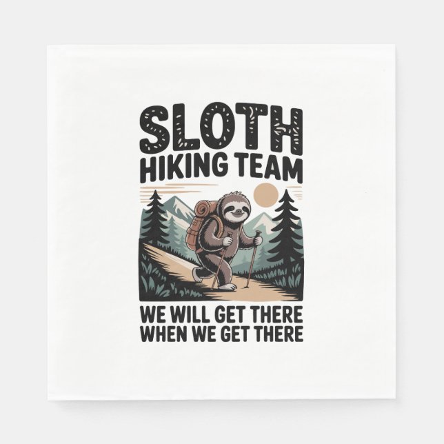 Langsames und stetes Sloth Wanderteam Serviette (Vorderseite)