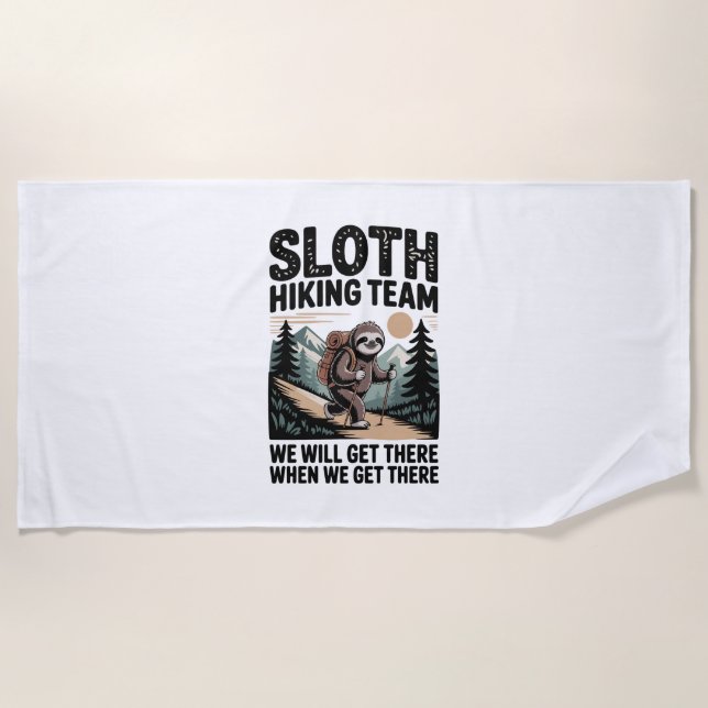 Langsames und stetes Sloth Wanderteam Strandtuch (Vorderseite)